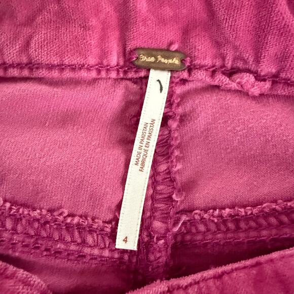 Free People corduroy pants flare high rise velvet cropped cotton 4 - Picture 6 of 8